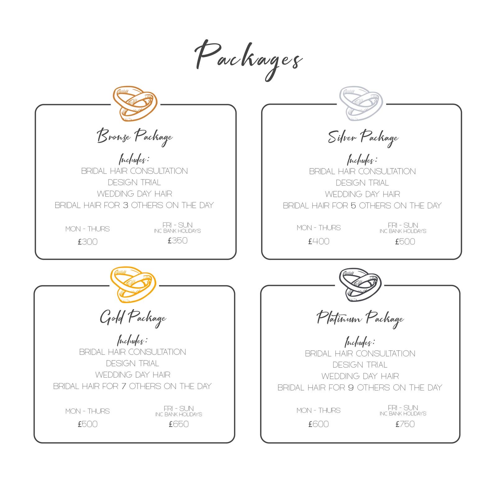 Bridal Packages Bridal Packages